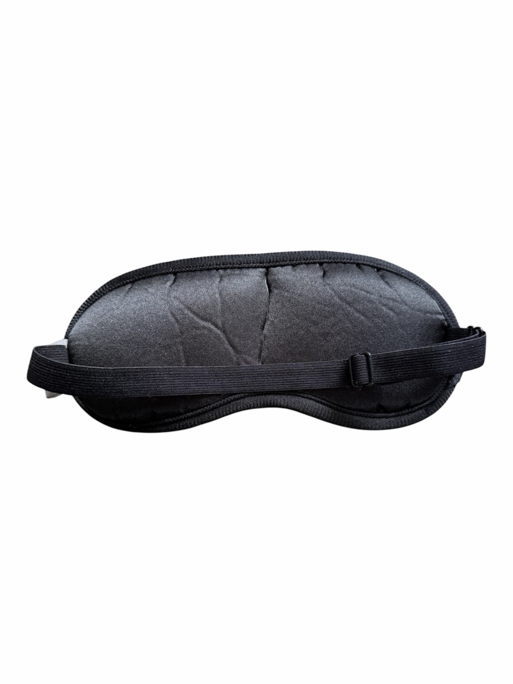 NWOT SENDi Black Single Satin/Velour Sleep Eye Mask w Adjustable Elastic Strap